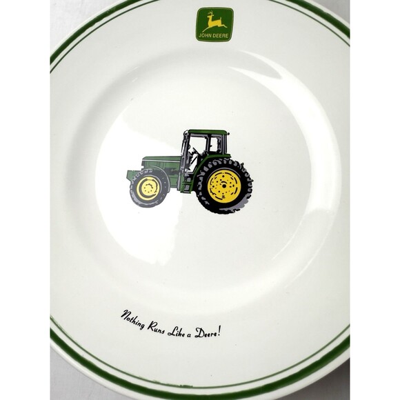 John Deere Tractor 11.25” Dinner Plate Green Rim Gibson SET OF 3 - Picture 12 of 16
